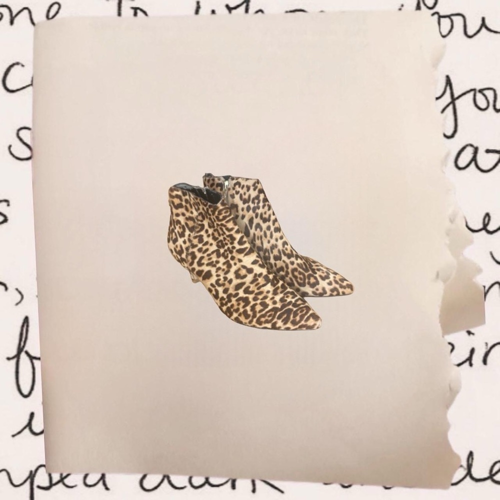 vintage suede leopard print ankle boots